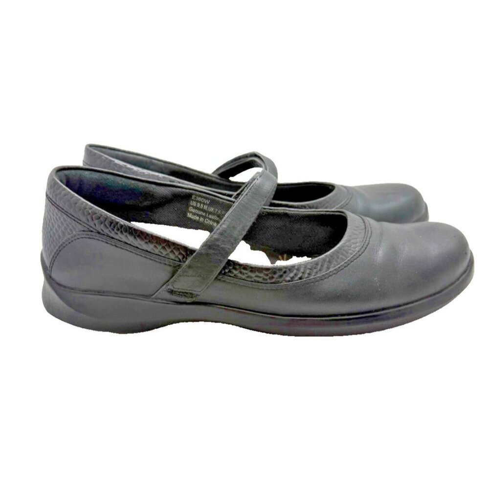 Aetrex E360W Womens Sz 9.5 Black Leather Comfort Cushion Insole Mary Jane Shoes